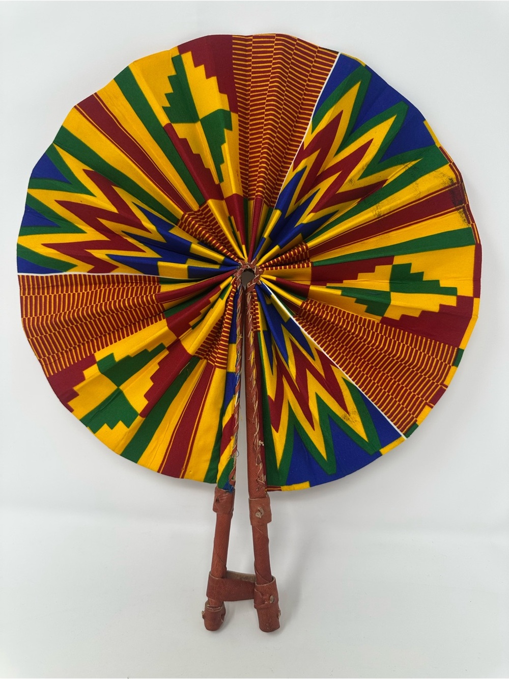 Handmade African Kente Print Folding Hand Fan Portable Summer Cooling Fan